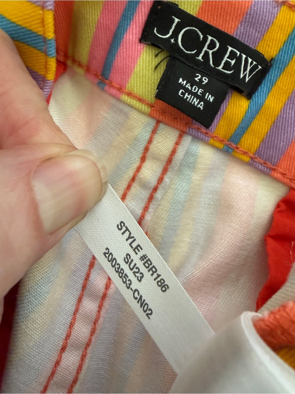 J. Crew Re-Imagined Eco Slim Demi-Boot Chino Pant Multicolor Vertical Stripe 29 - Picture 12 of 14